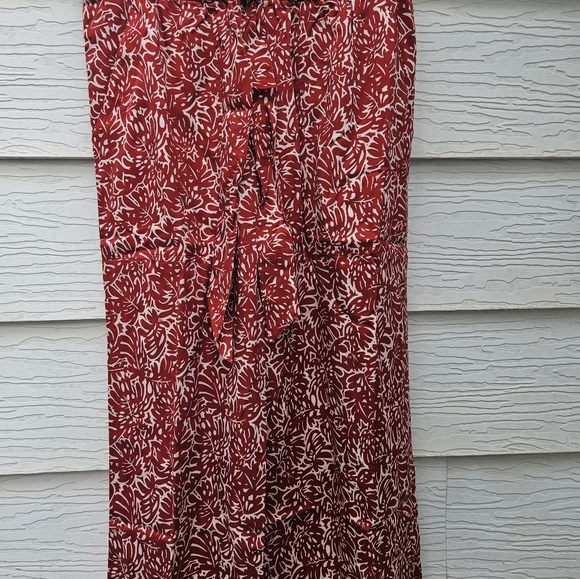 Club Manaco Designer Belted Pants Cherry White Silky Cream Pockets Flare M NWT - Picture 7 of 15